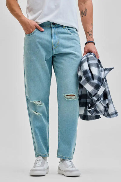 Light Blue Regular Fit Jeans -07